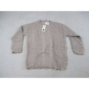 Dreams Sweater‎ Girls Teens Large Mocha Casual Knit Pullover NWT Long Sleeve